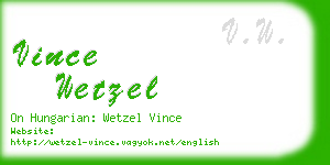 vince wetzel business card